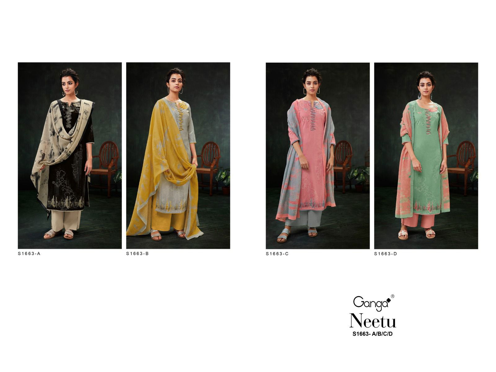 Neetu S1663 By Ganga Cotton Salwar Suits Catalog